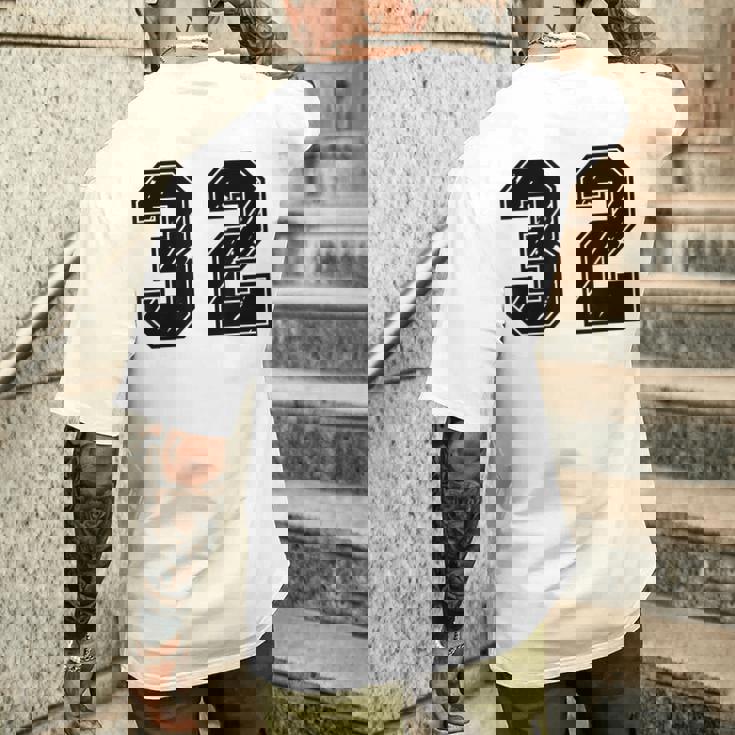 背番号 32 チーム短大スポーツ背番号付きユニフォーム メンズTシャツ バックプリント 彼への贈り物