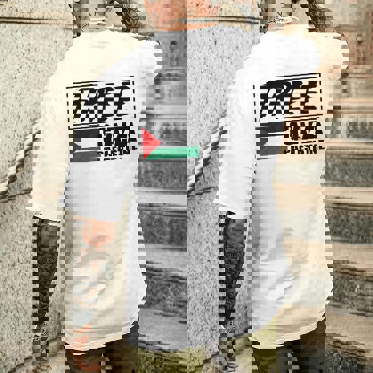 自由ガザ パレスチナ パレスチナ 国旗 自由パレスチナ ガザ メンズTシャツ バックプリント 彼への贈り物