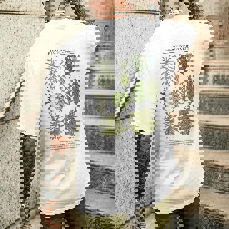 葉 フィロデンドロン サトイモ 植物 恋人 ギフト アンスリウム メンズTシャツ バックプリント 彼への贈り物