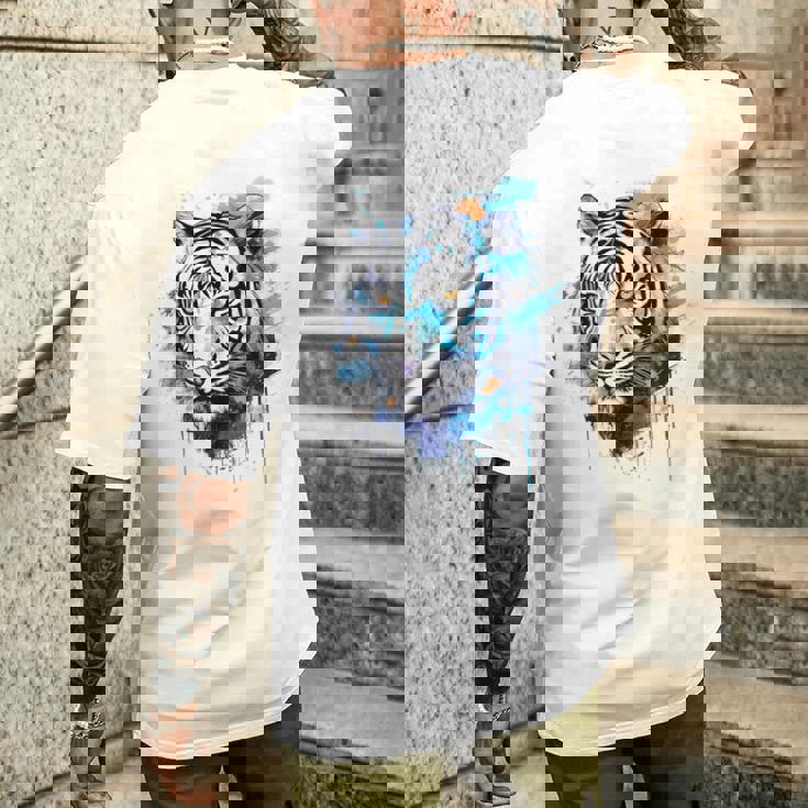 虎のアートワーク 動物園の動物 虎 メンズTシャツ バックプリント 彼への贈り物