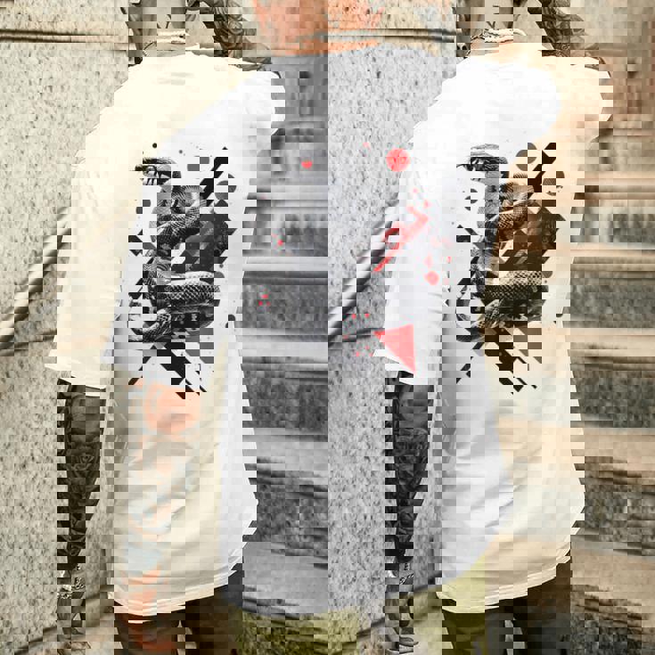 蛇 動物 モチーフ アートワーク 蛇 メンズTシャツ バックプリント 彼への贈り物