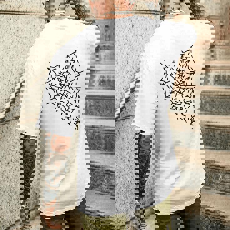 蜘蛛の巣 ハート かわいい ハロウィン ゴス メンズTシャツ バックプリント 彼への贈り物