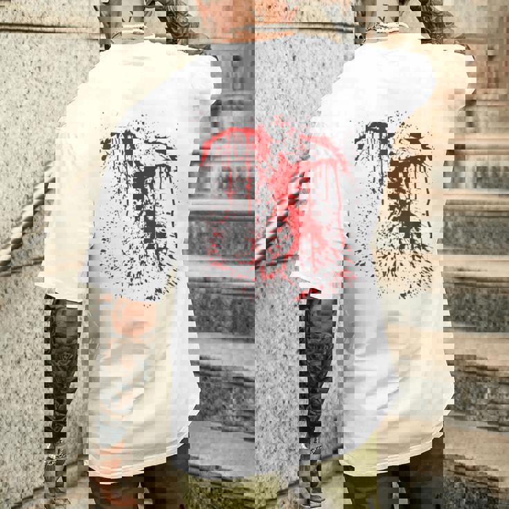 血まみれの傷 ハロウィンコスチューム 血はね けが ゾンビ メンズTシャツ バックプリント 彼への贈り物