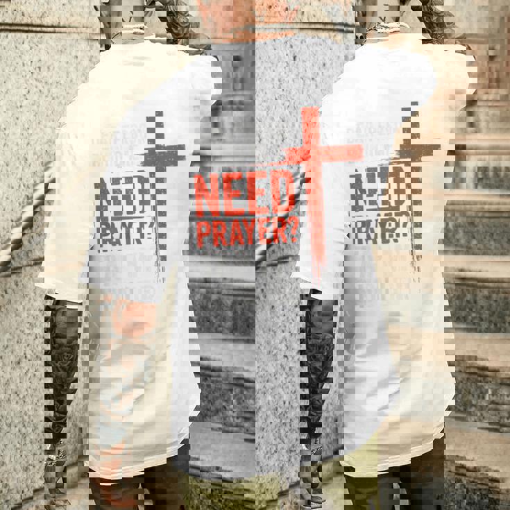 親愛なる私の後ろにいる人は祈りが必要だ、私の肩をたたいて信仰を メンズTシャツ バックプリント 彼への贈り物