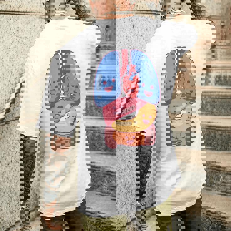 解剖学 生理学 心臓 肺 生命 器官 イラスト メンズTシャツ バックプリント 彼への贈り物