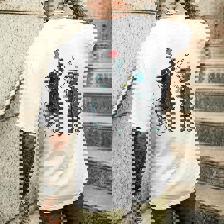 誕生日ボーイ、カメラマン、スピーカーマン、スキビディトイレ メンズTシャツ バックプリント 彼への贈り物