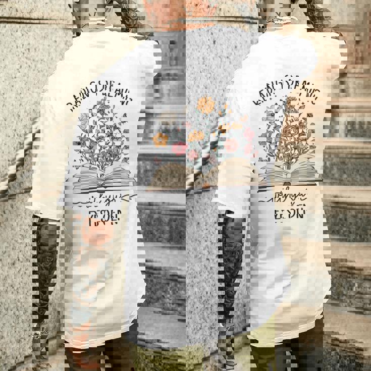 読書は目で見る夢を見る本好き読者 長袖tシャツ メンズTシャツ バックプリント 彼への贈り物