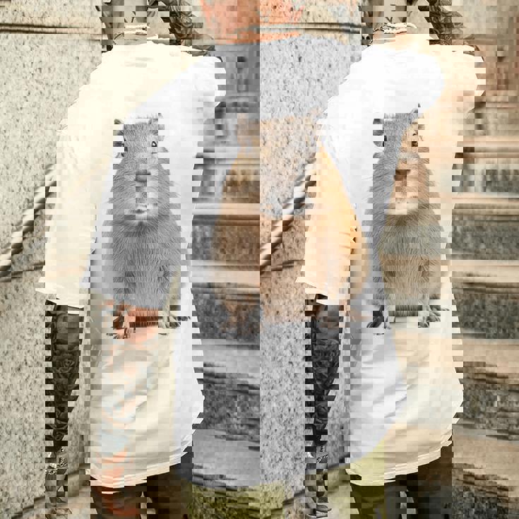 豚 ペット げっ歯類 動物愛好家 ギフト メンズTシャツ バックプリント 彼への贈り物