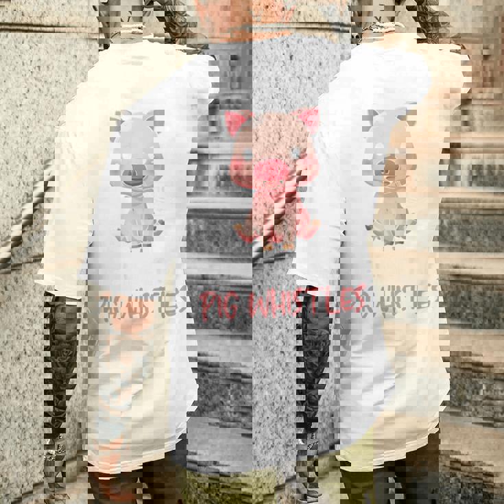 バックプリント 豚の口笛を信じる メンズTシャツ バックプリント 彼への贈り物