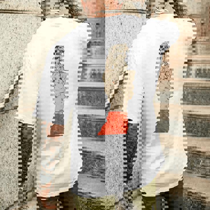 赤いふんどしの立っている男性 エゴン・シーレ作 1914 長袖tシャツ メンズTシャツ バックプリント 彼への贈り物