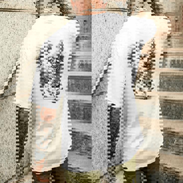 超かわいいチワワ フォトリアリスティック描画スタイル メンズTシャツ バックプリント 彼への贈り物