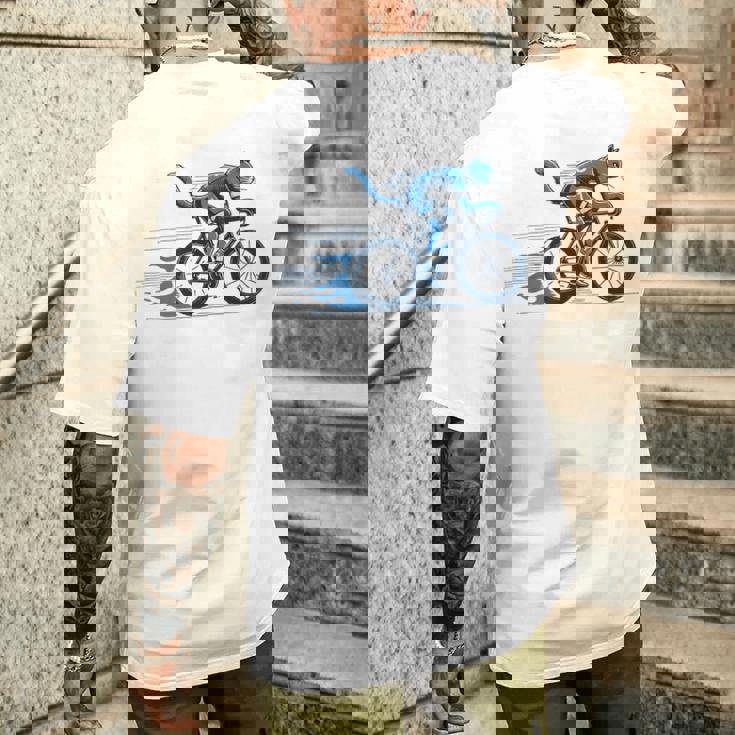 趣味のサイクリストのためのおしゃれな面白いロードバイク猫。 メンズTシャツ バックプリント 彼への贈り物