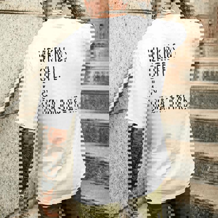 週末コーヒーフクロモモンガペット メンズTシャツ バックプリント 彼への贈り物