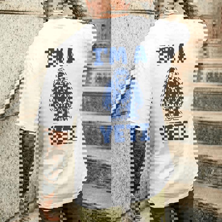 野獣のイエティ 忌まわしい雪だるまのユーモア 私はイエティが大好き I'm A Yeti メンズTシャツ バックプリント 彼への贈り物