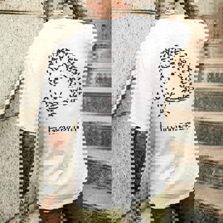 針鼠 花 芽 新芽 園芸 ガーデニング 家庭菜園 メンズ レディース キッズ かわいい ハリネズミ好き メンズTシャツ バックプリント 彼への贈り物