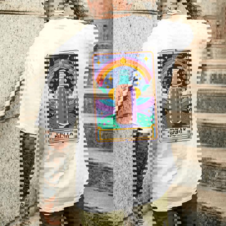 面白い Choccy ミルク タロット カード チョコレート ミルクセーキ 長袖tシャツ メンズTシャツ バックプリント 彼への贈り物