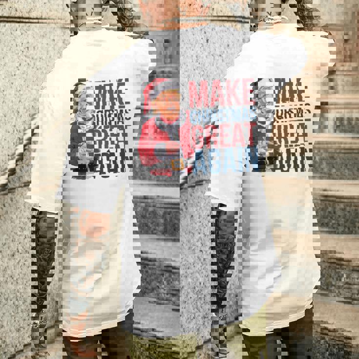 面白いクリスマスグレートアゲイントランプサンタファンusaホリデー 2024 メンズTシャツ バックプリント 彼への贈り物