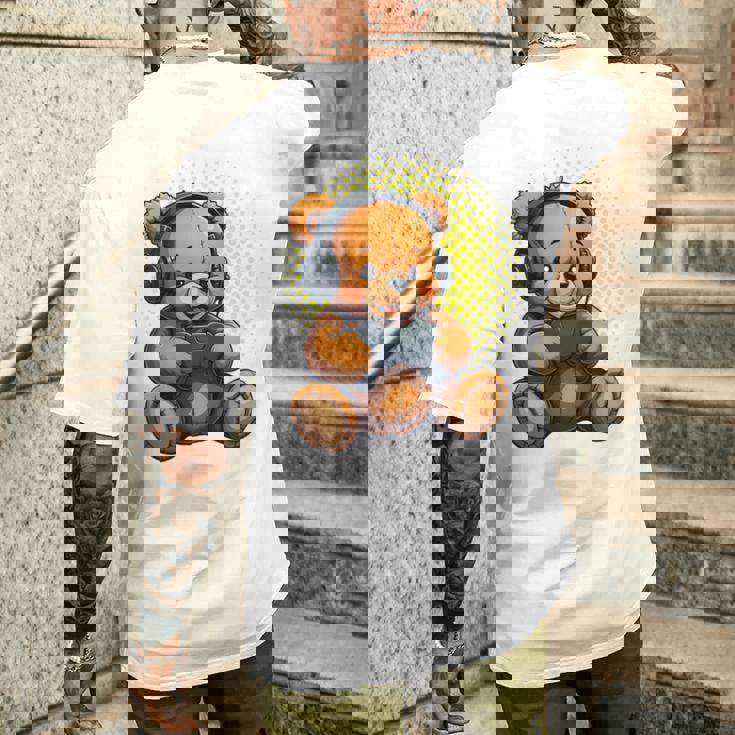 面白いゲームテディホールディングビデオゲームコントローラー。 長袖tシャツ メンズTシャツ バックプリント 彼への贈り物