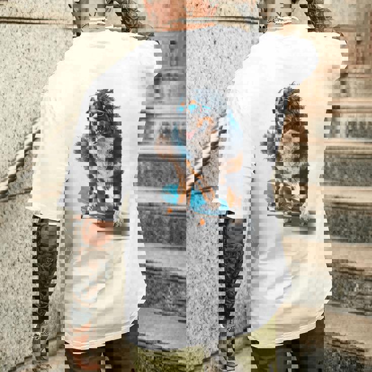 面白いスケートボード バーニーズマウンテンドッグ スケーター スケートグラフィック メンズTシャツ バックプリント 彼への贈り物