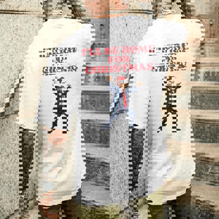 面白いトランプサンタハット、クリスマスに家に帰るよ 長袖tシャツ メンズTシャツ バックプリント 彼への贈り物