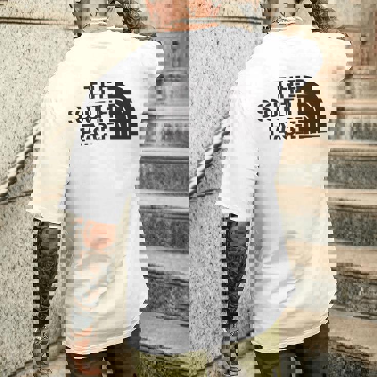 面白いパロディシャツ 夏のクールなデザインのための南の顔 メンズTシャツ バックプリント 彼への贈り物