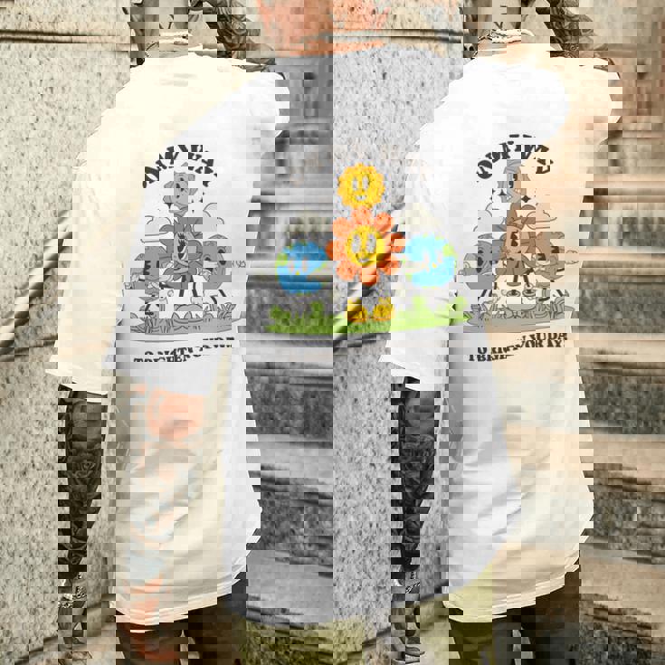 面白いポジティブスマイルサンガーデンハッピーガーデナー植物が育つ 長袖tシャツ メンズTシャツ バックプリント 彼への贈り物