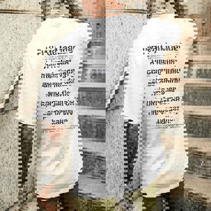 面白いポートフォリオマネージャー メンズTシャツ バックプリント 彼への贈り物