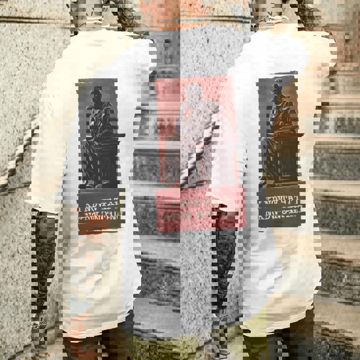 面白い哲学ギフト 哲学者のためのギリシャ語の引用 長袖tシャツ メンズTシャツ バックプリント 彼への贈り物