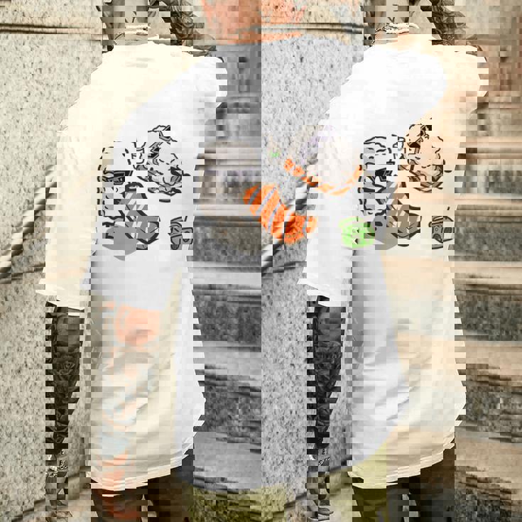 面白い寿司 ビーチで日光浴 メンズTシャツ バックプリント 彼への贈り物