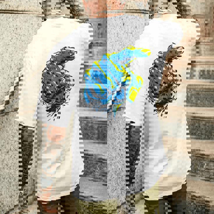 面白い手のデザイン メンズTシャツ バックプリント 彼への贈り物