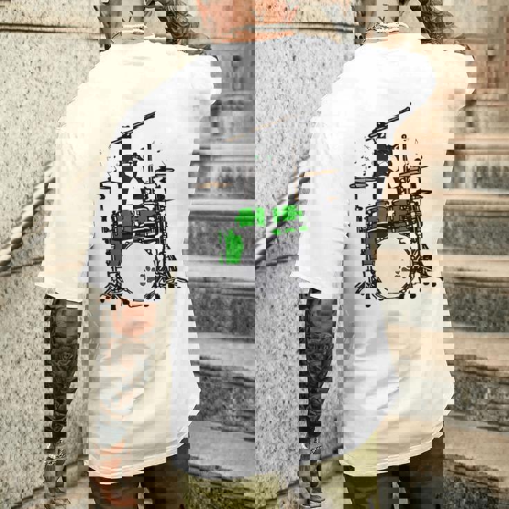 面白い猫 ドラム 猫 ドラマー 面白い ドラム 猫 メンズTシャツ バックプリント 彼への贈り物