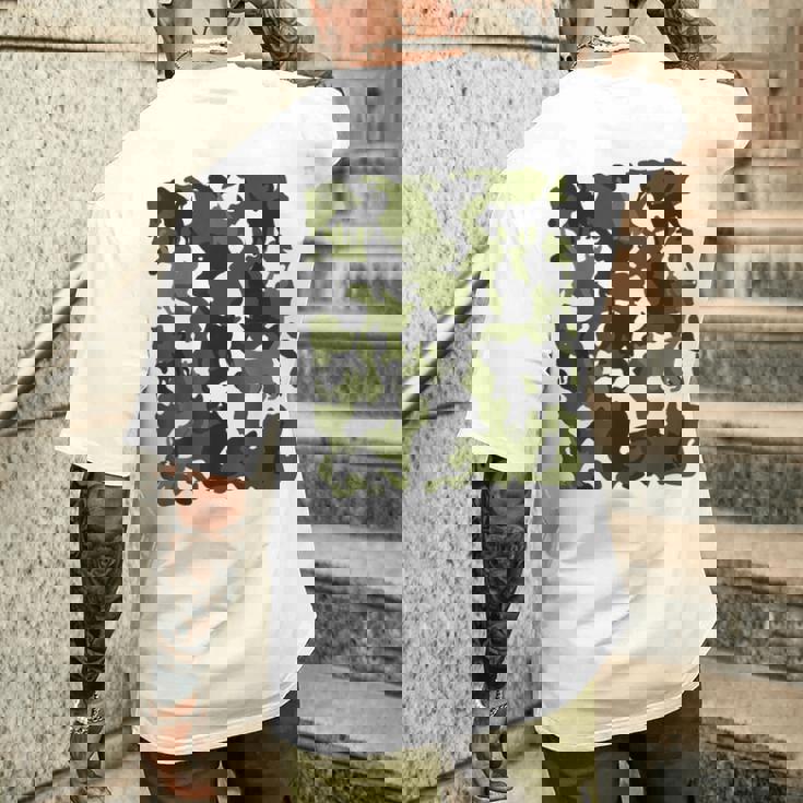 面白い猫のカモフラージュカモフラージュパターンペット猫 メンズTシャツ バックプリント 彼への贈り物