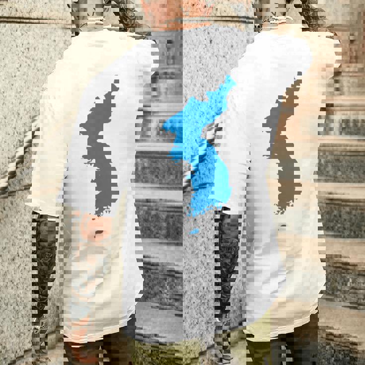 韓国統一旗、韓国統一地図 メンズTシャツ バックプリント 彼への贈り物