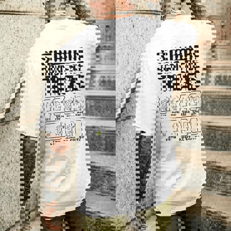 頑固なビションフリーゼ トリックドッグ メンズTシャツ バックプリント 彼への贈り物