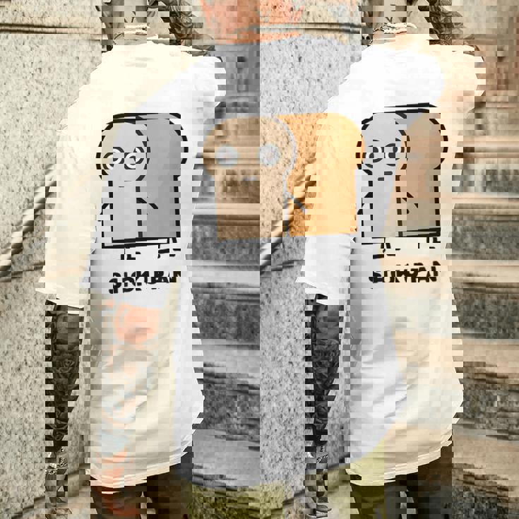 食パン 顔 イラスト かわいい おもしろ 面白い 簡単 シンプル ゆるい 食パン好き メンズTシャツ バックプリント 彼への贈り物