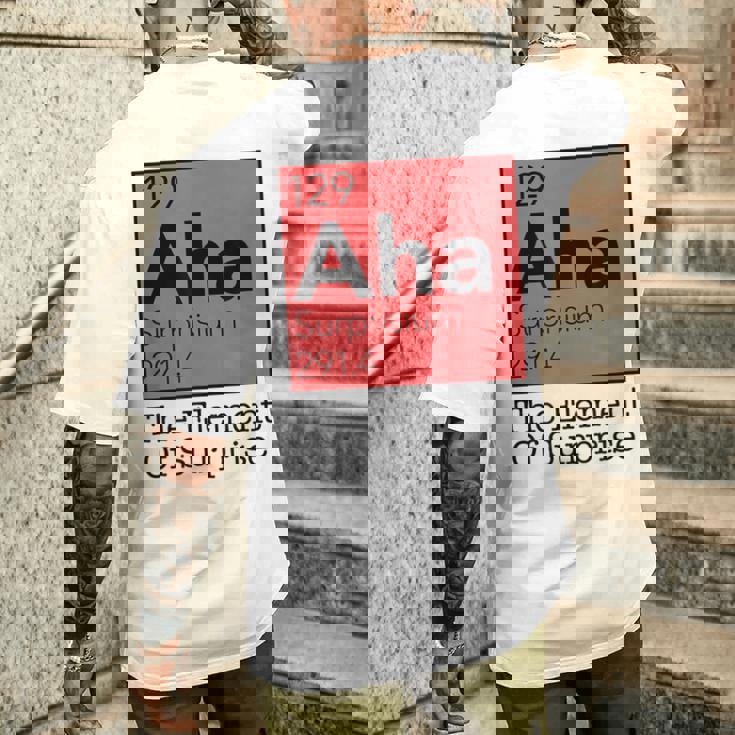 驚きの元素 周期表 129 アハ サプライズ メンズTシャツ バックプリント 彼への贈り物