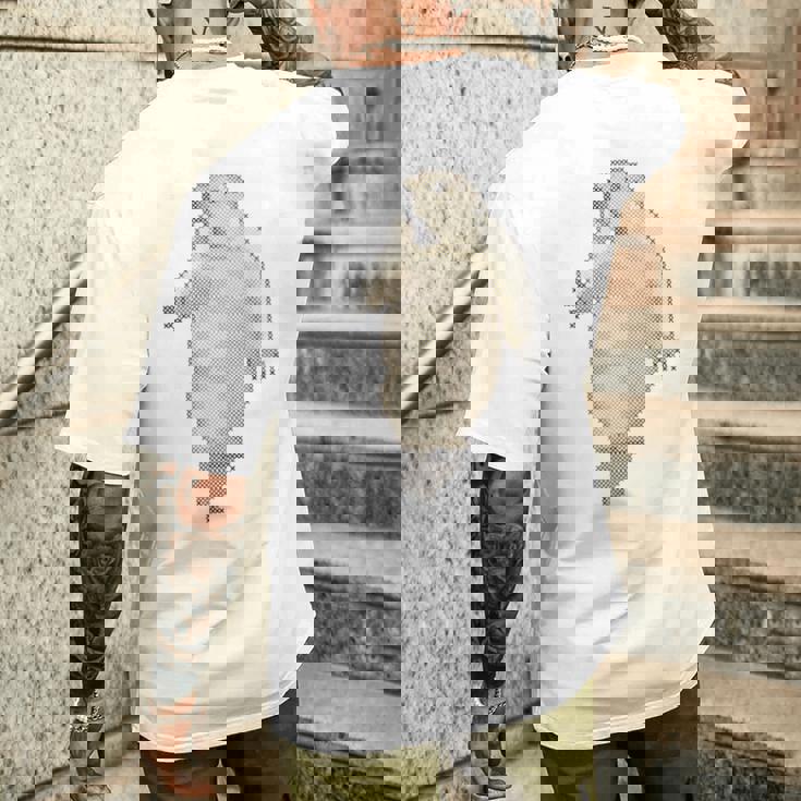 驚愕した マーモット ステッチ デザイン おもしろい 動物 レトロゲーム ドット絵 メンズTシャツ バックプリント 彼への贈り物