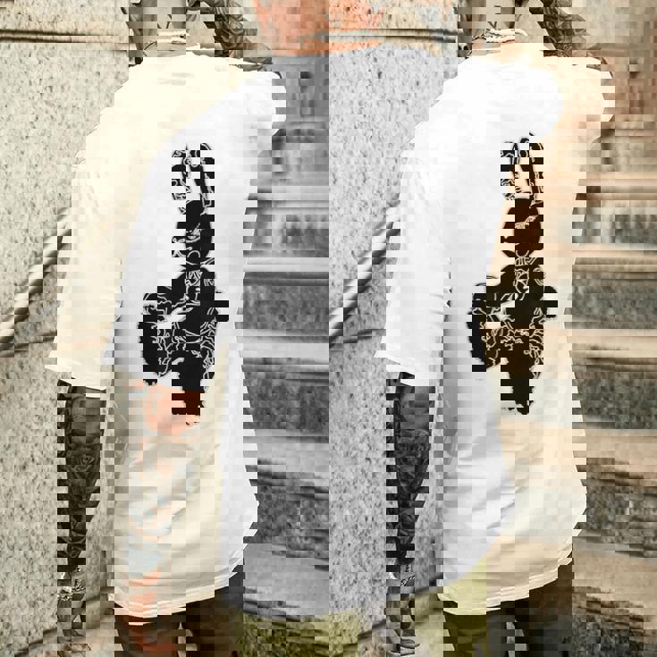 黒うさぎ星人 メンズTシャツ バックプリント 彼への贈り物