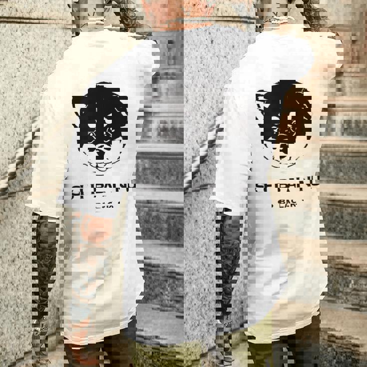 黒柴ちびちゃん かわいい柴犬 メンズTシャツ バックプリント 彼への贈り物