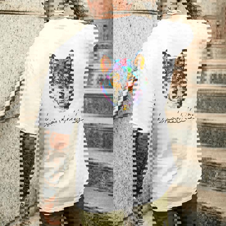 黒柴のグラフィックデザイン メンズTシャツ バックプリント 彼への贈り物