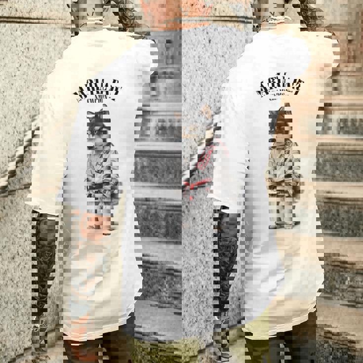 黒柴犬 柔道空手マスター 白柔道師 メンズTシャツ バックプリント 彼への贈り物