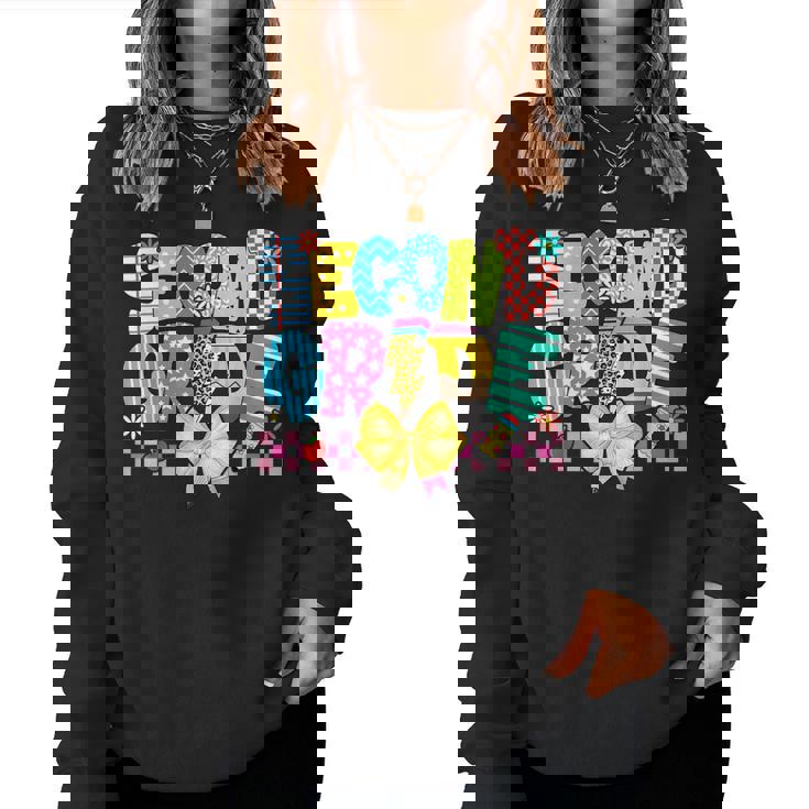 2年生 女の子 男の子 先生 2年生 新学期 レディーススウェットシャツ