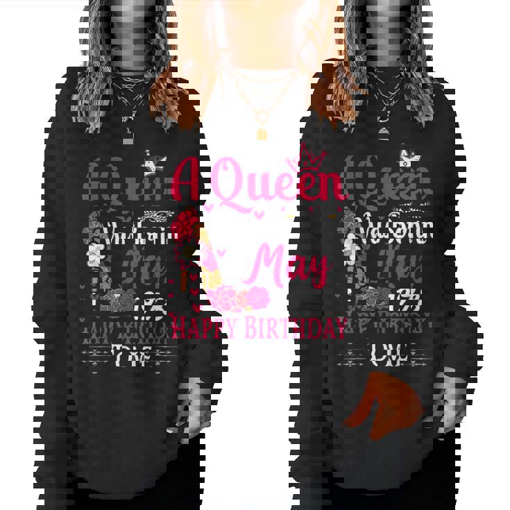 47歳の誕生日 ハイヒール A Queen Was Born In 5月 1978 レディーススウェットシャツ