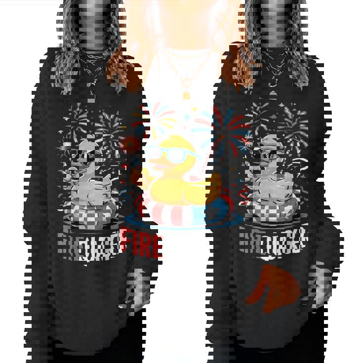 4Th Of July Duck Firequacker Patriotic Fourth Of July Women Sweatshirt