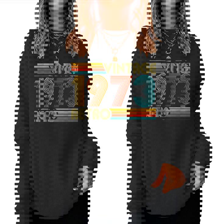 52歳の誕生日プレゼント 52歳 男性 女性 レトロ ヴィンテージ 1973 レディーススウェットシャツ