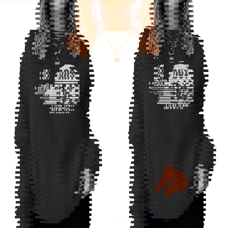 80歳の誕生日 メンズギフト 80歳 女性用 80年 8月 1943 レディーススウェットシャツ