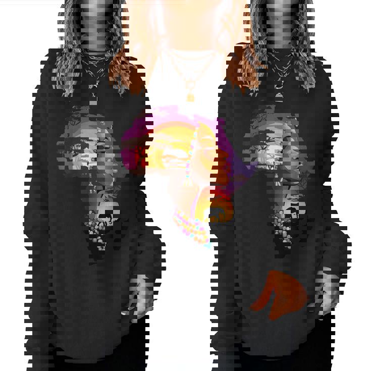 African American Boyunflower Melanin History Month レディーススウェットシャツ