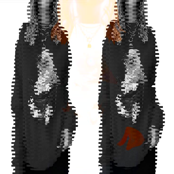 I Am Looking At You 面白い チワワ ポケット犬 お母さん 恋人 レディーススウェットシャツ