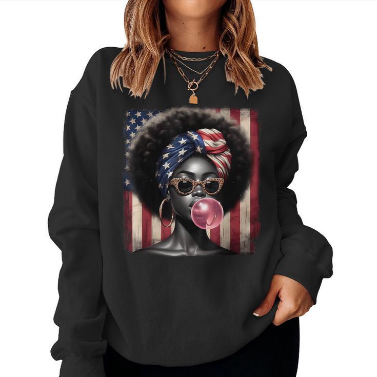 American Afro 4Th Of July Freedom Black African Women Sweatshirt