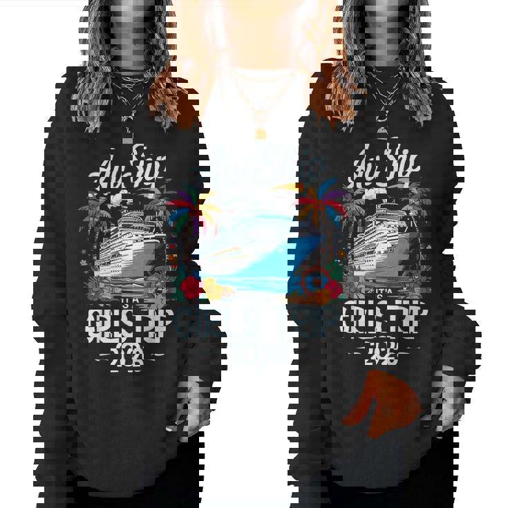 Awhip It's A Girls Trip 2026 マッチング クルーズ旅行 バケーション レディーススウェットシャツ